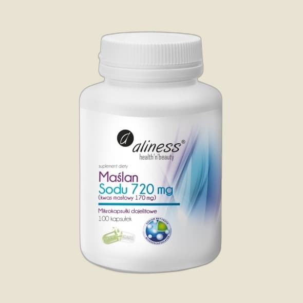 Maślan Sodu 720 mg (Kwas masłowy 170 mg) x 100 VEGE kaps.