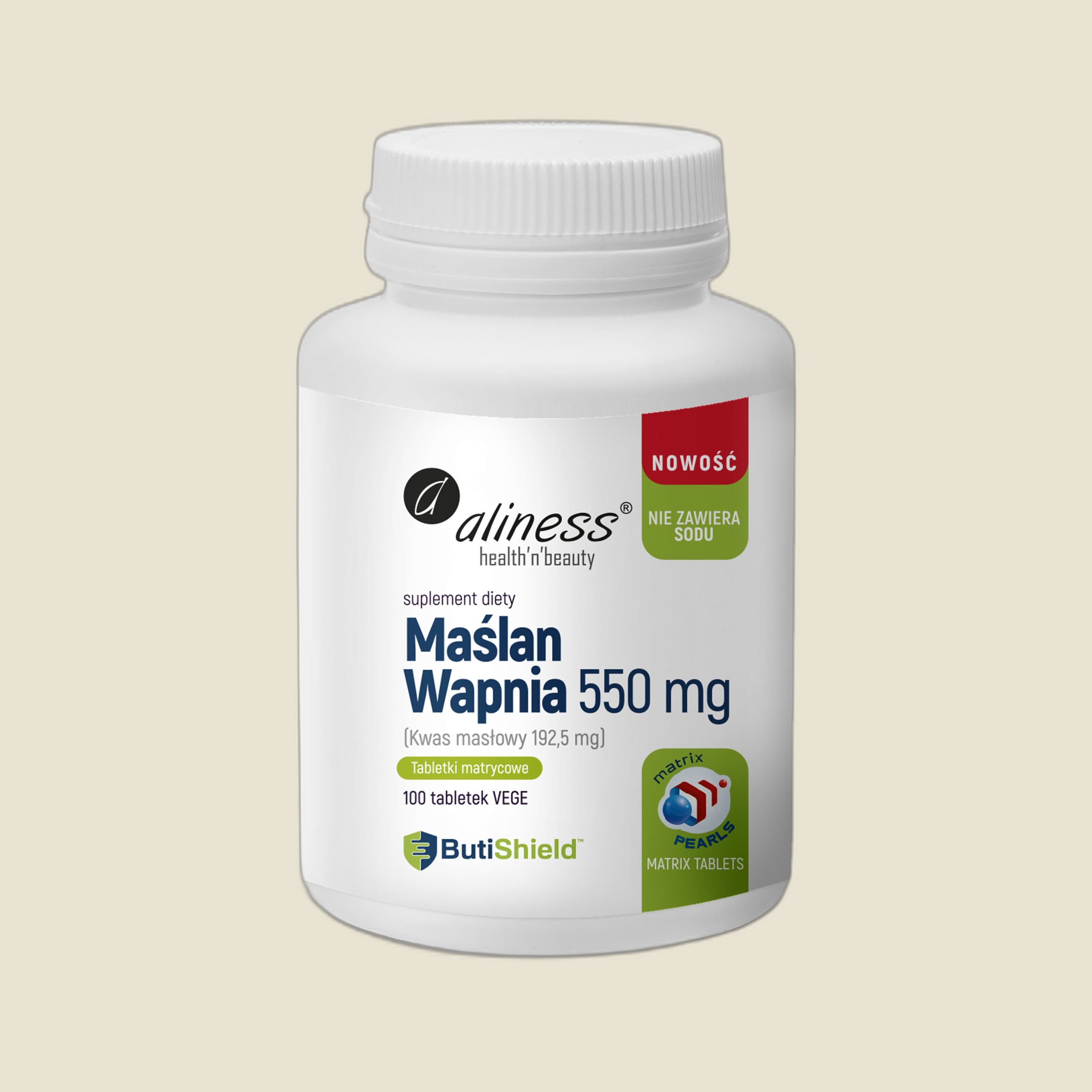 Maślan wapnia 550 mg (bez sodu) x 100 tab. matrycowych