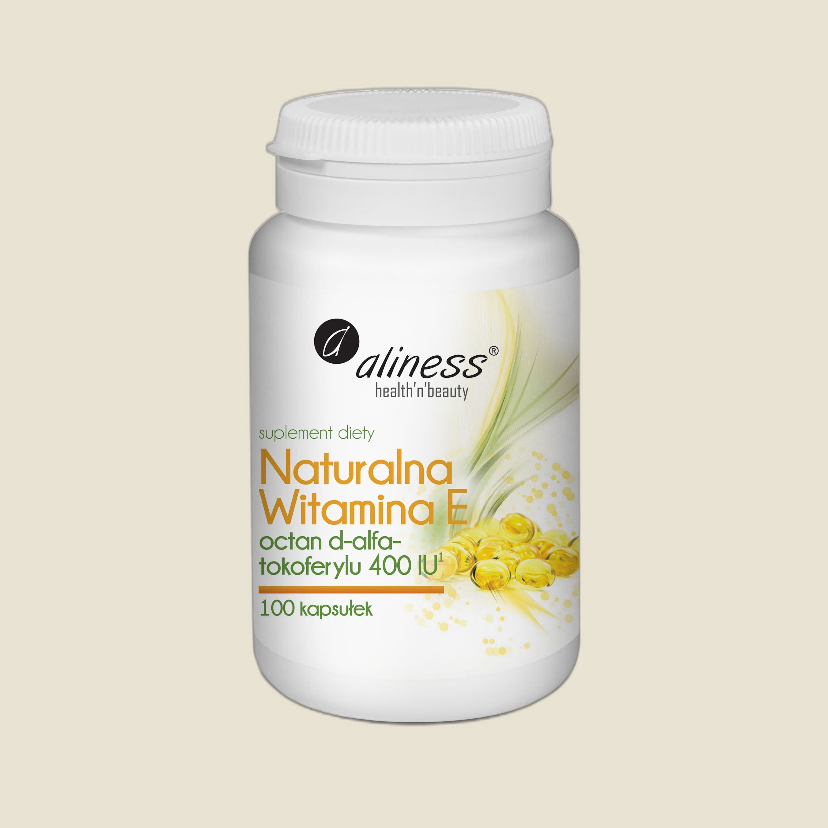 Naturalna witamina E 400IU D-alfa-tokoferyl x 100 kaps .