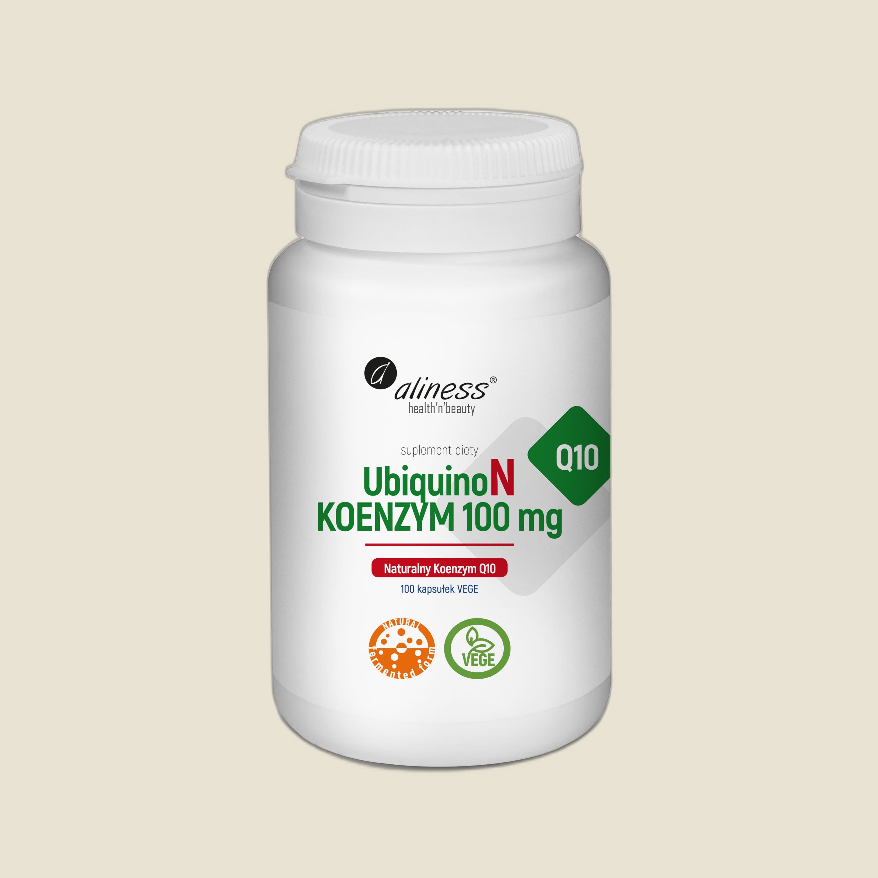 UbiquinoN Naturalny KOENZYM Q10 100mg x 100 Vege caps.